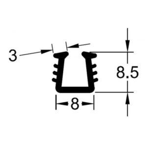 6mm Glass Shower Slide Channel