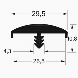 Lipped "T" edging 27MM